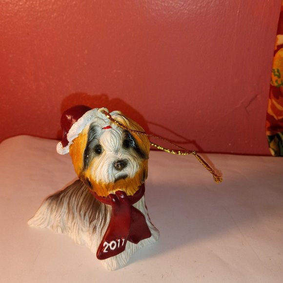 CHRISTMAS COLORFUL DOG PET CERAMIC ORNAMENT - Picture 4 of 9